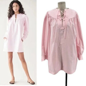 Rachel‎ Comey Maquette Dress in Pink Long Sleeve Lace-Up Size 2